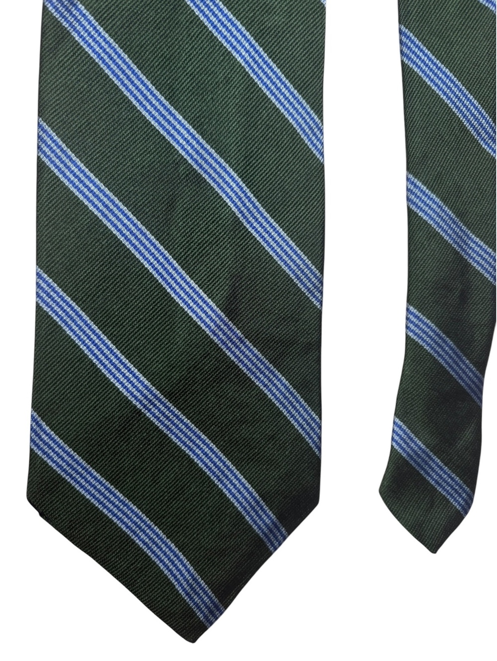 Brooks Brothers Makers Silk Green Blue Repp Stripe Made In USA Men's Tie
